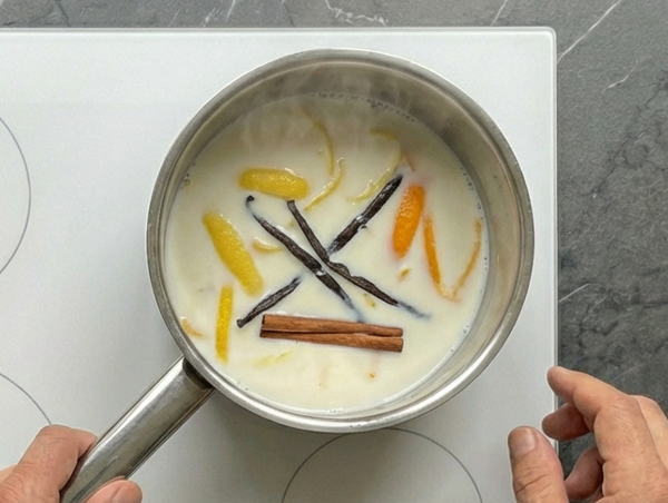 Milhojas de filloas caramelizadas con crema catalana