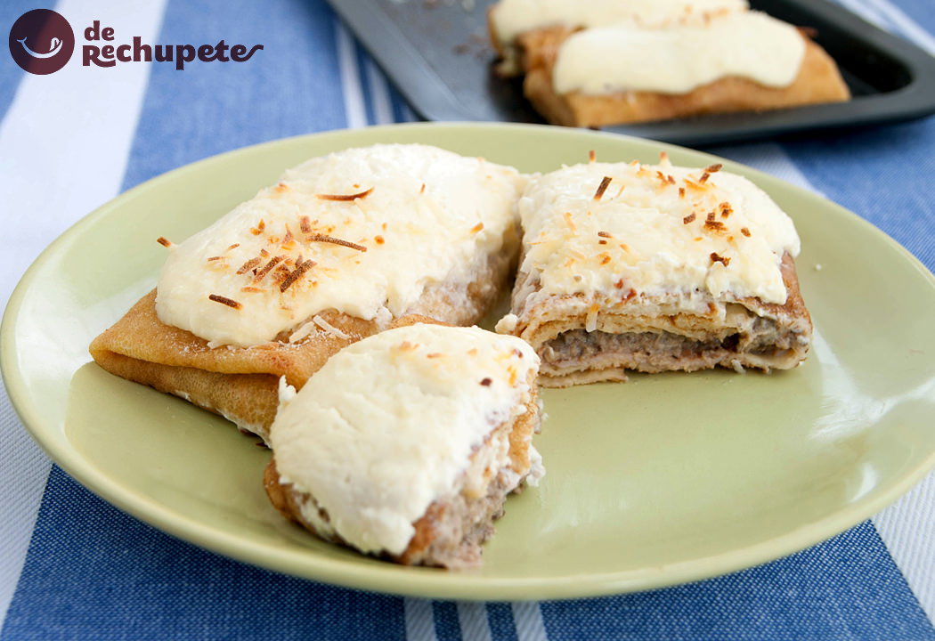 Ficelle Picarde o Crepes de jamón. Receta francesa