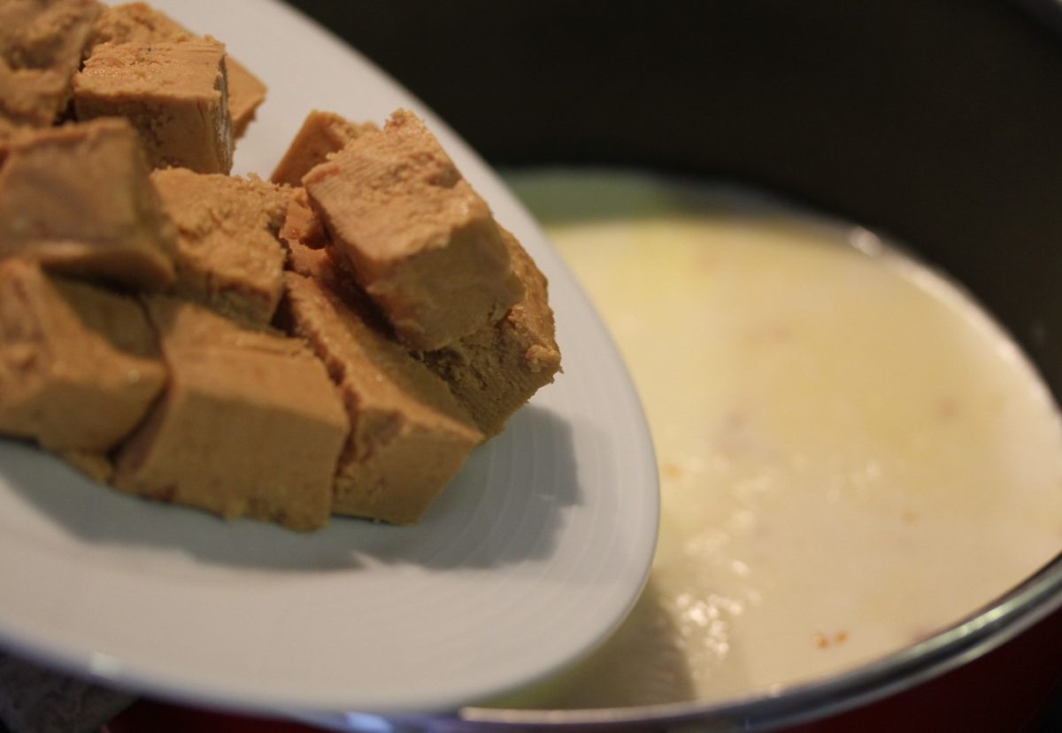 Helado casero de turrón