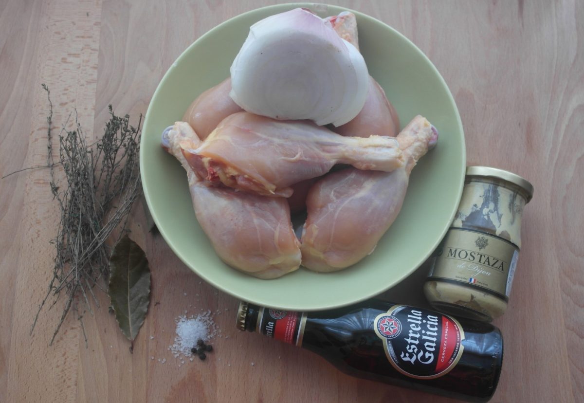 Muslos de pollo en salsa de cerveza