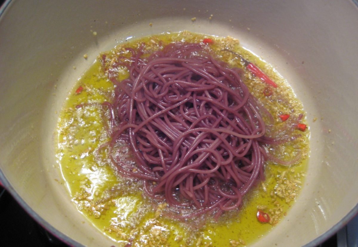 Espaguetis borrachos en vino (Spaghetti dell'Ubriacone)