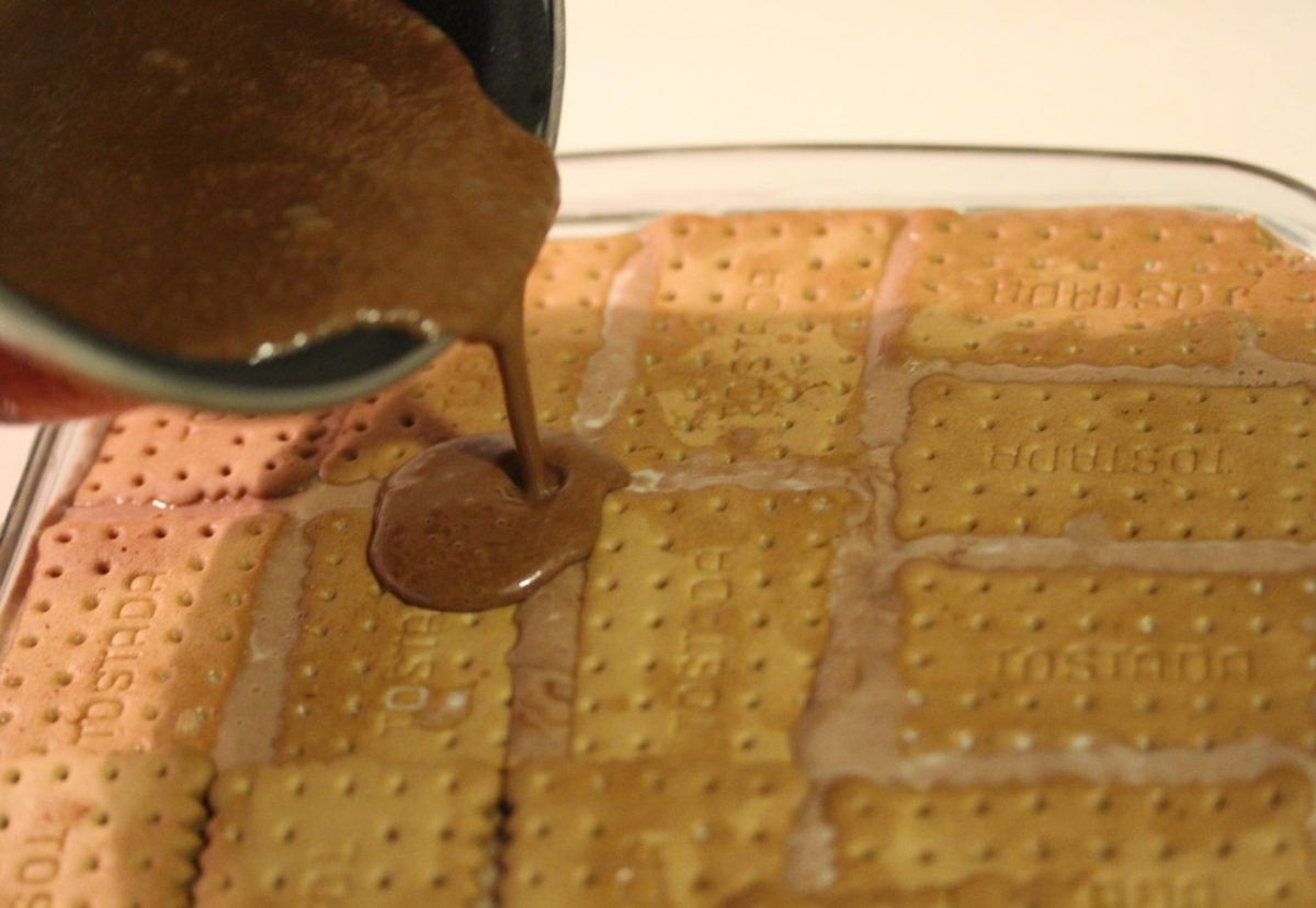 Tarta de galletas con chocolate