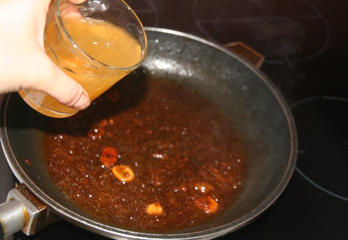 Bacalao a la tranca con pimientos asados