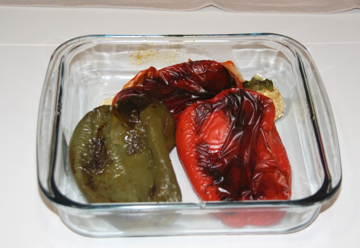 Bacalao a la tranca con pimientos asados