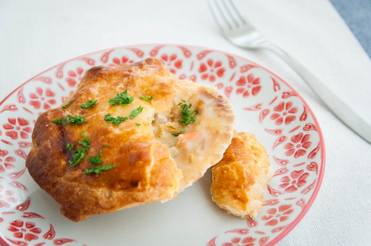 Vieiras rellenas en hojaldre