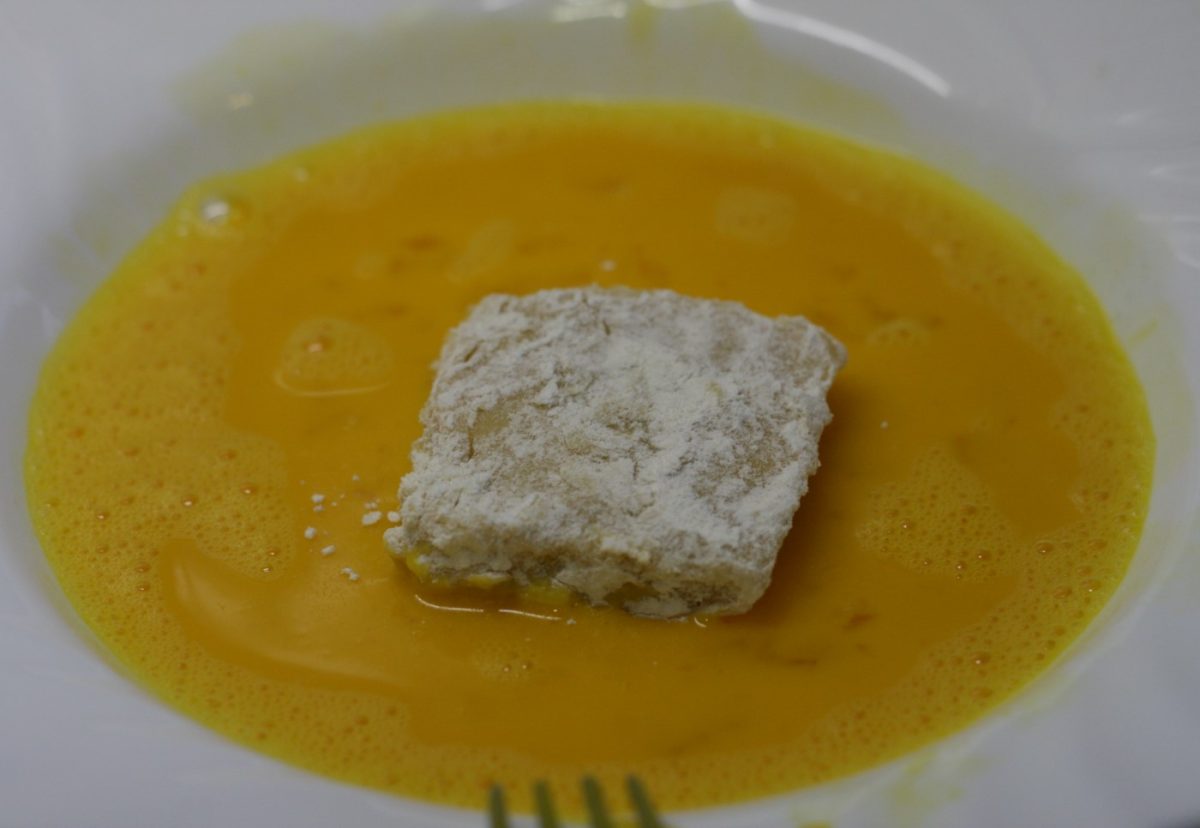 Leche frita con turrón de Jijona