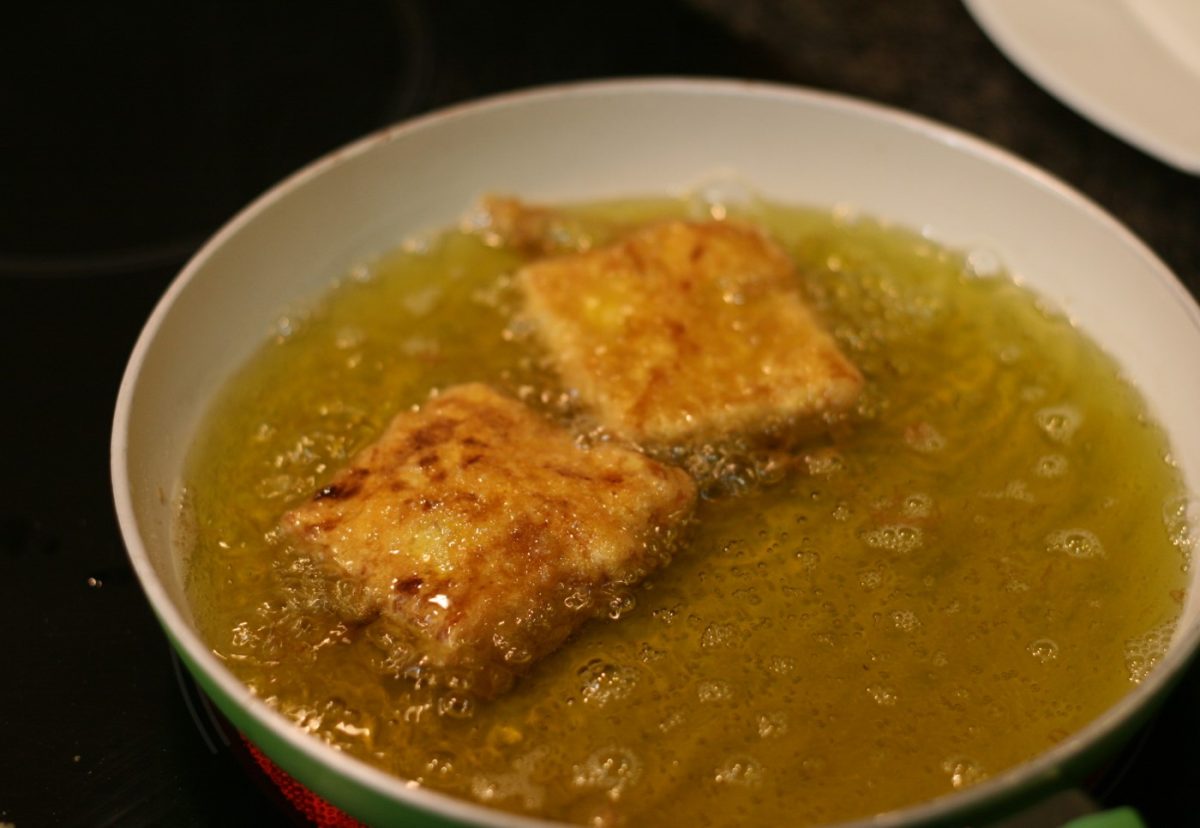 Leche frita con turrón de Jijona