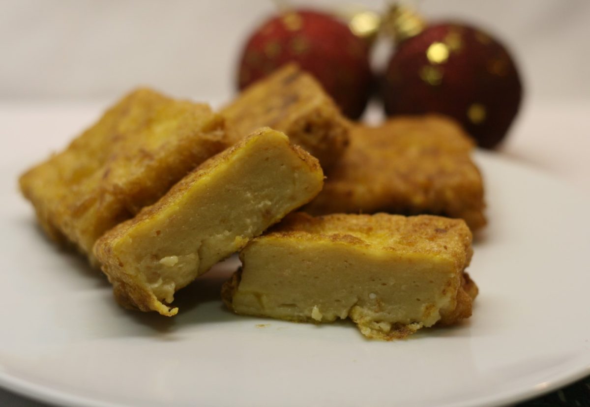 Leche frita con turrón de Jijona
