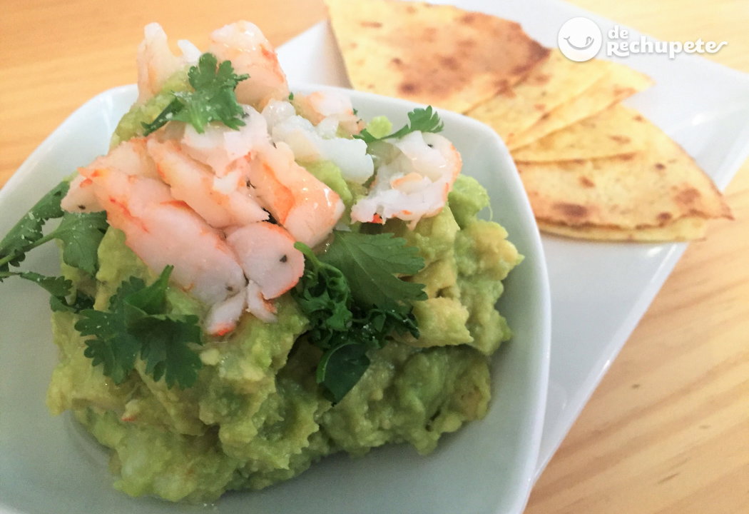 Guacamole con langostinos
