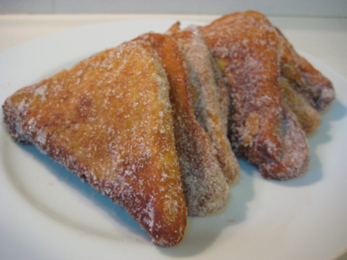 Pañuelos de pan rellenos de crema