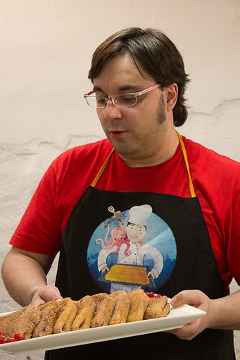Pañuelos de pan rellenos de crema