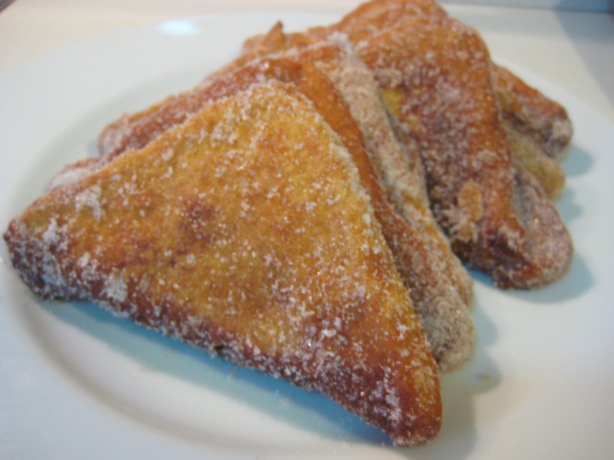 Pañuelos de pan rellenos de crema