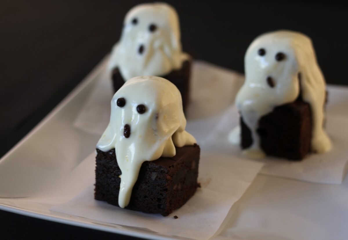 Brownies fantasma. Receta de Halloween