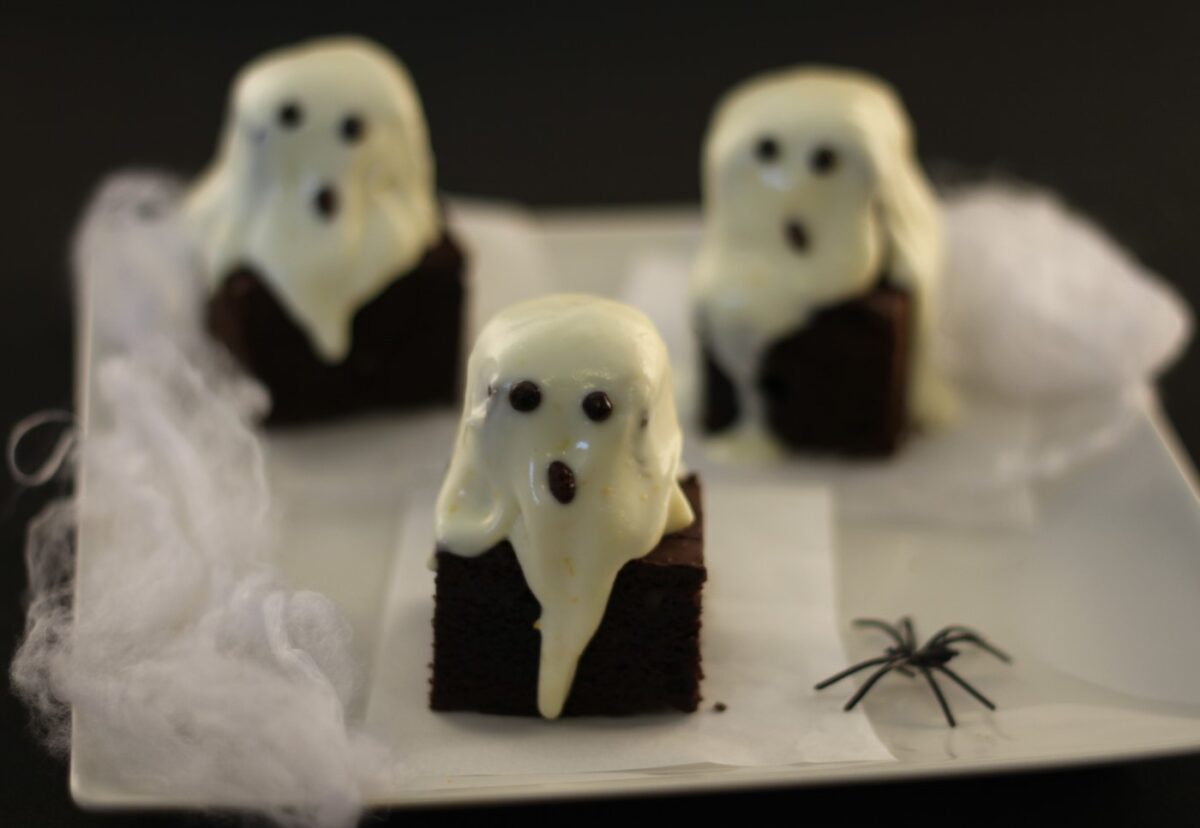 Brownies fantasma. Receta de Halloween