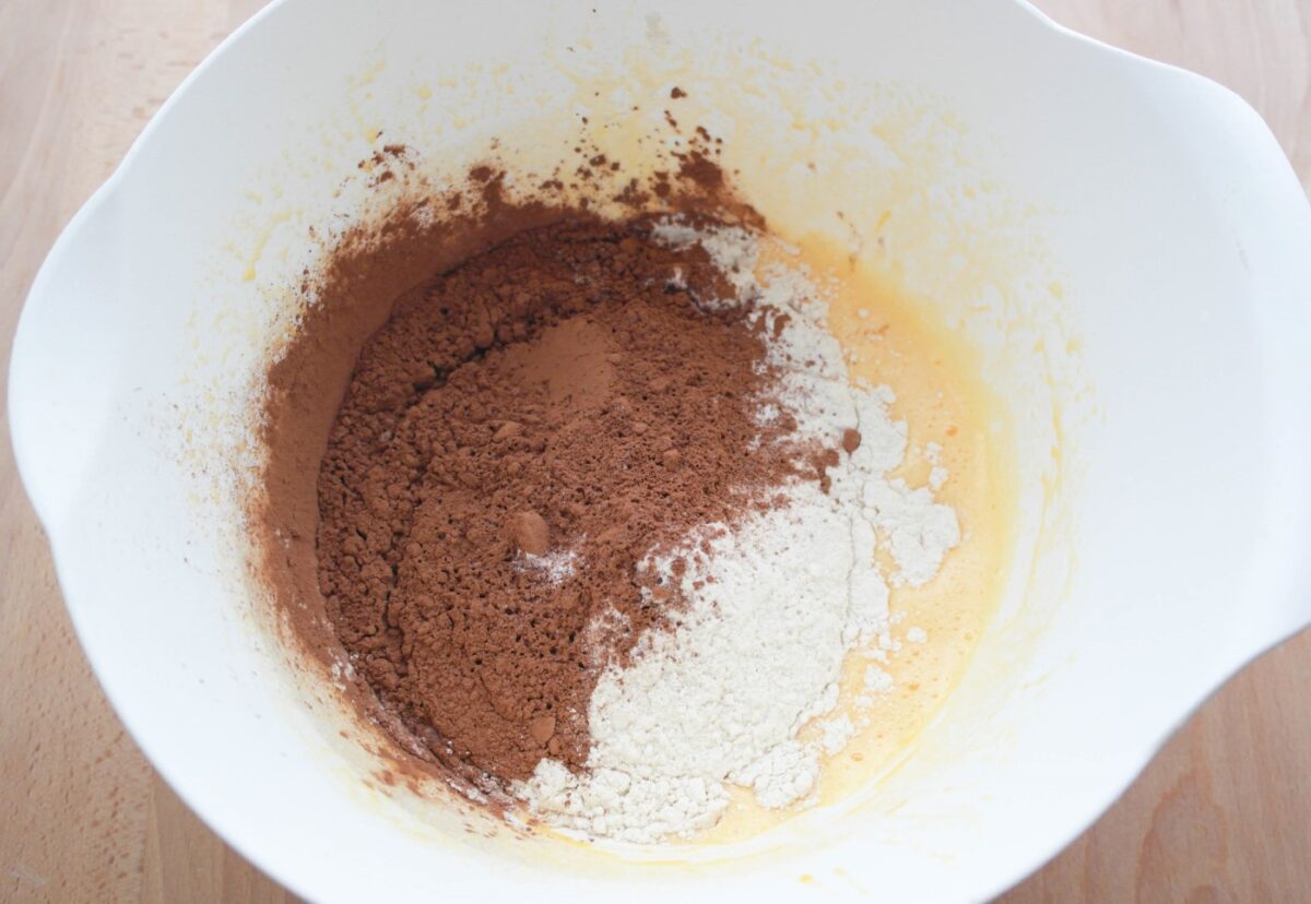 Bizcocho de chocolate con cobertura de chocolate
