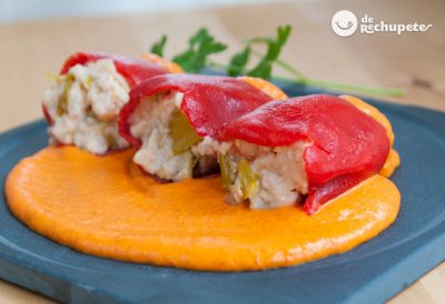 Pimientos de piquillo rellenos de langostinos