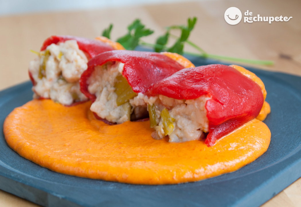 Pimientos rellenos de langostinos