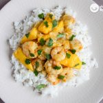Langostinos al curry con arroz basmati