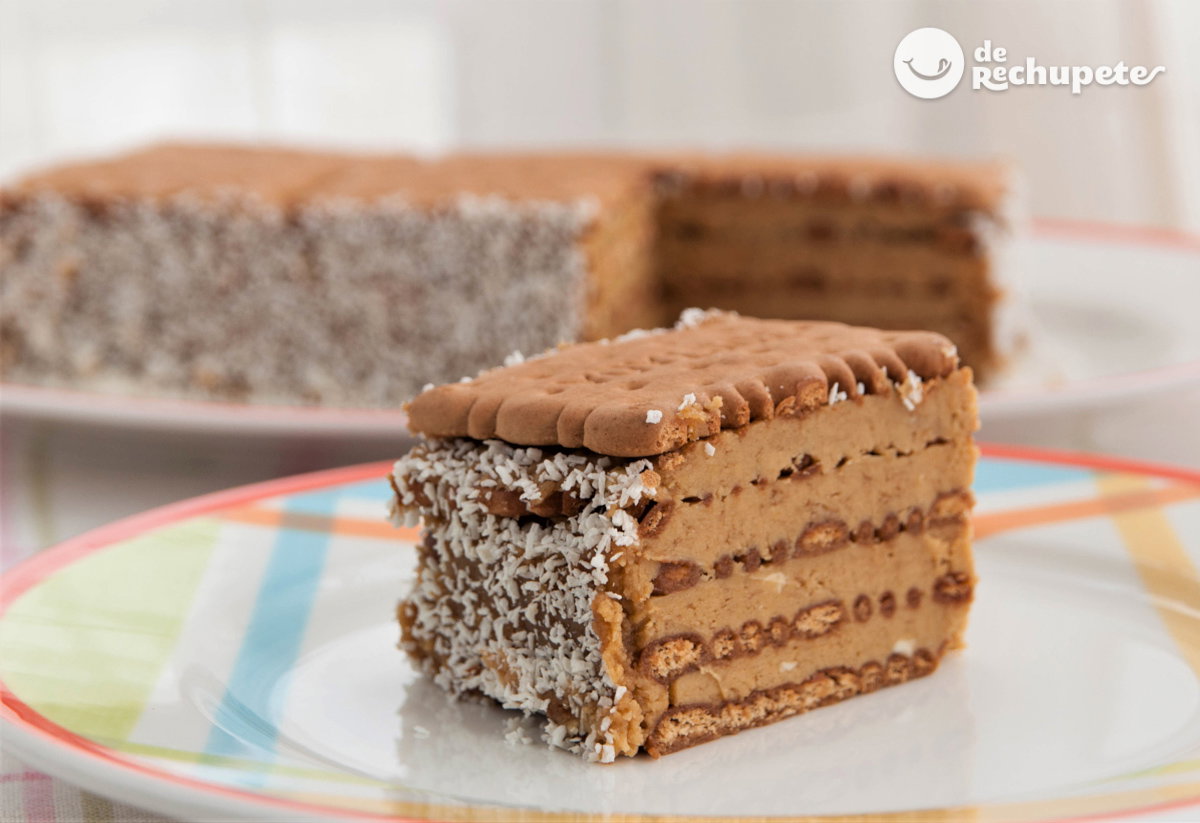 Tarta de galletas con crema de café