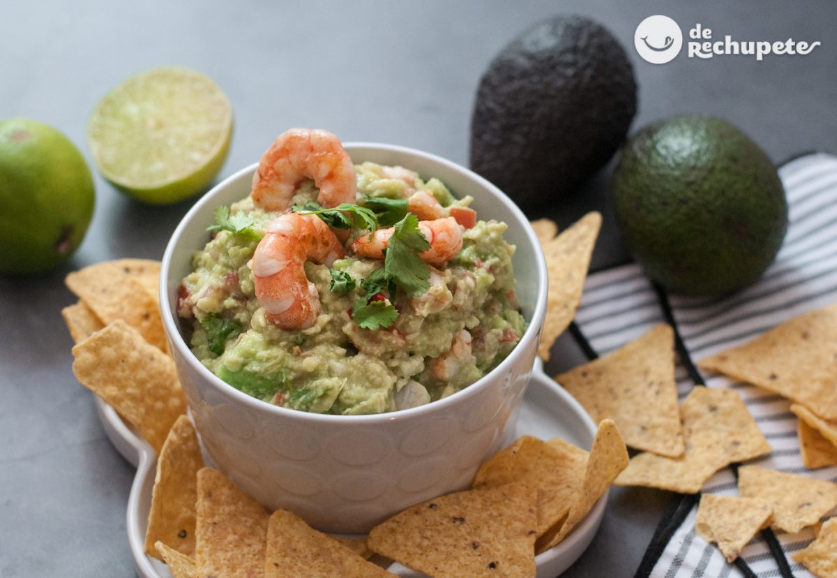 Guacamole con langostinos o camarones