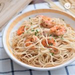 Espaguetis con gambas, un plato de pasta rápido y sabroso