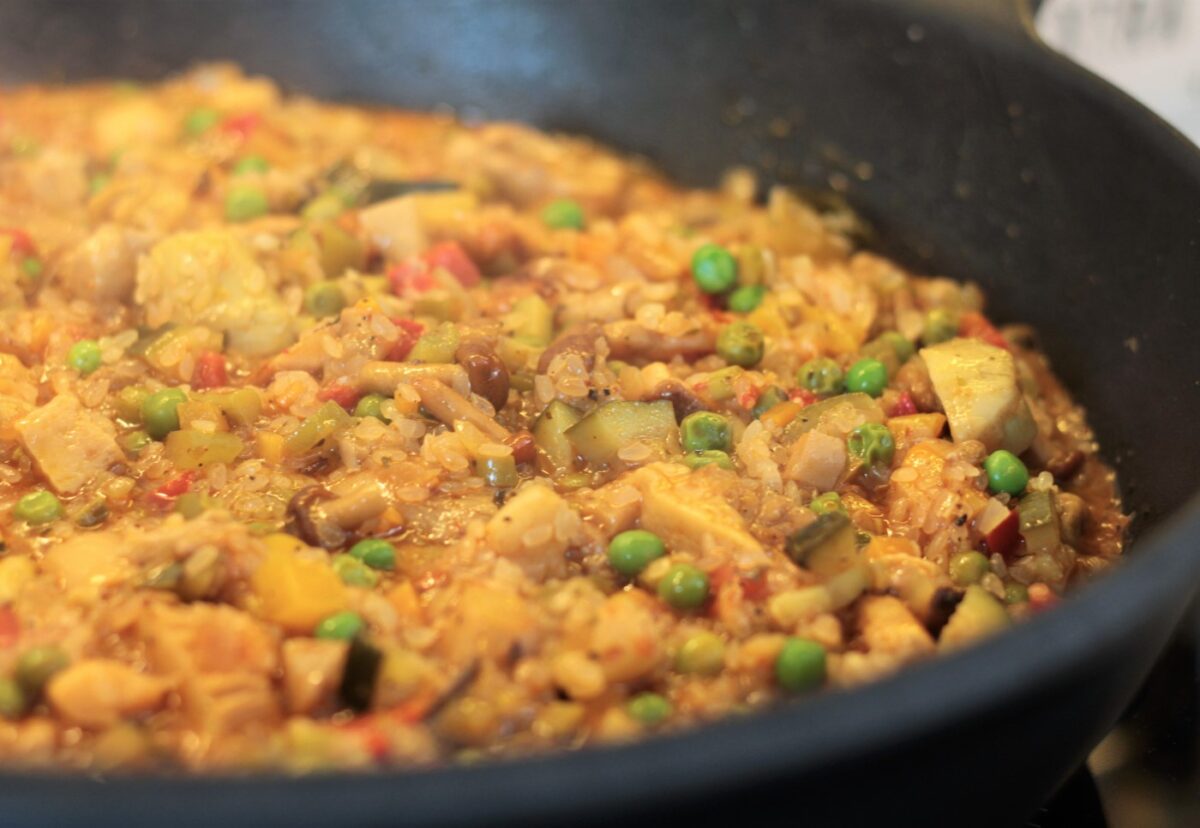 Arroz con verduras y setas