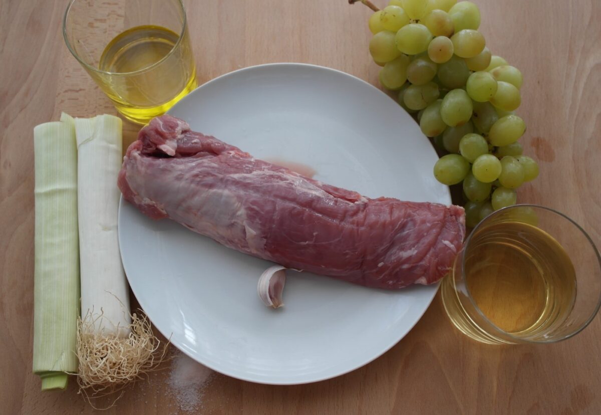 Solomillo de cerdo con salsa de uvas