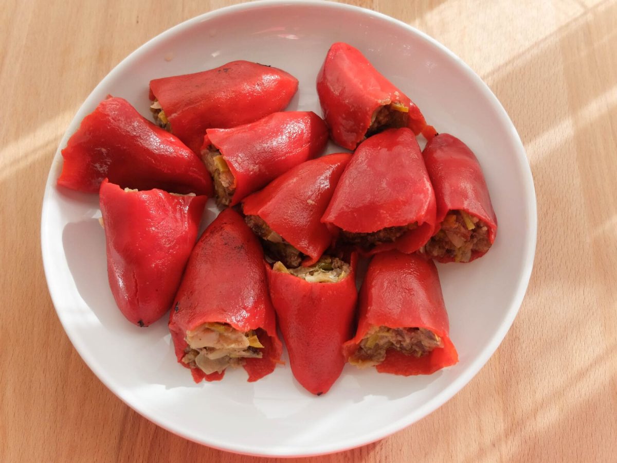 pimientos rellenos de morcilla paso 16