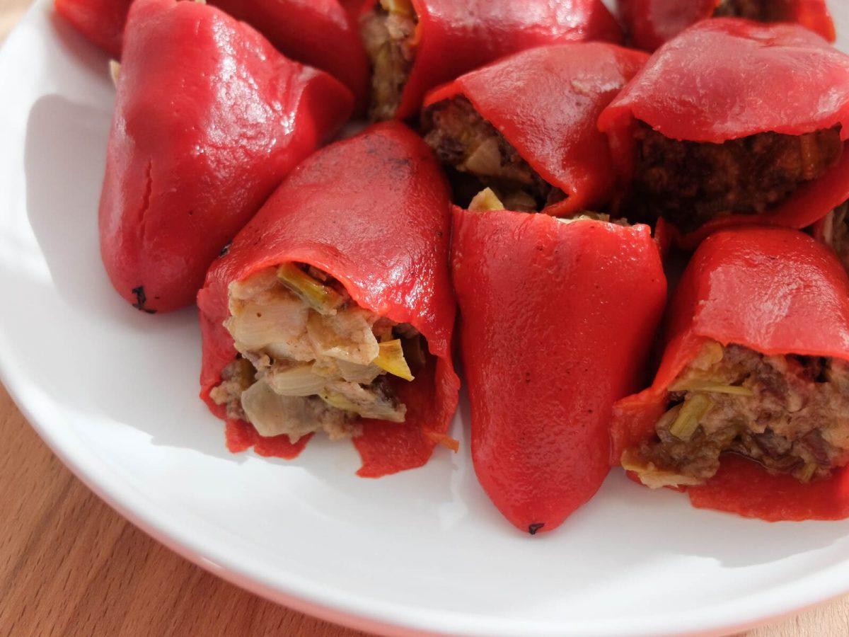 pimientos rellenos de morcilla paso 17
