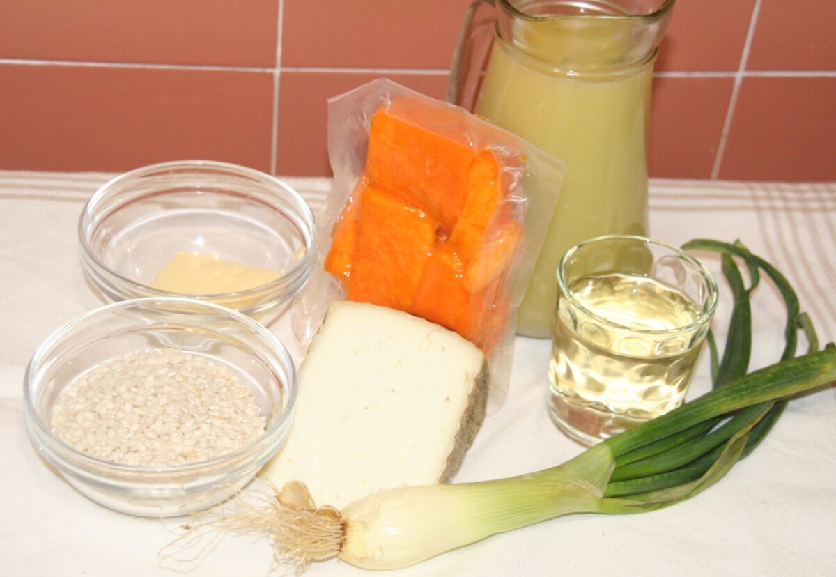 Risotto de calabaza y queso de cabra