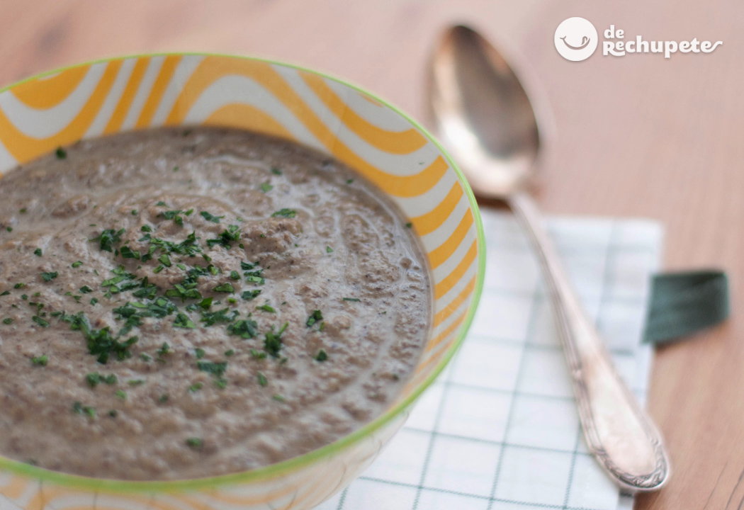Crema de champiñones Portobello y puerro (y un quesito)