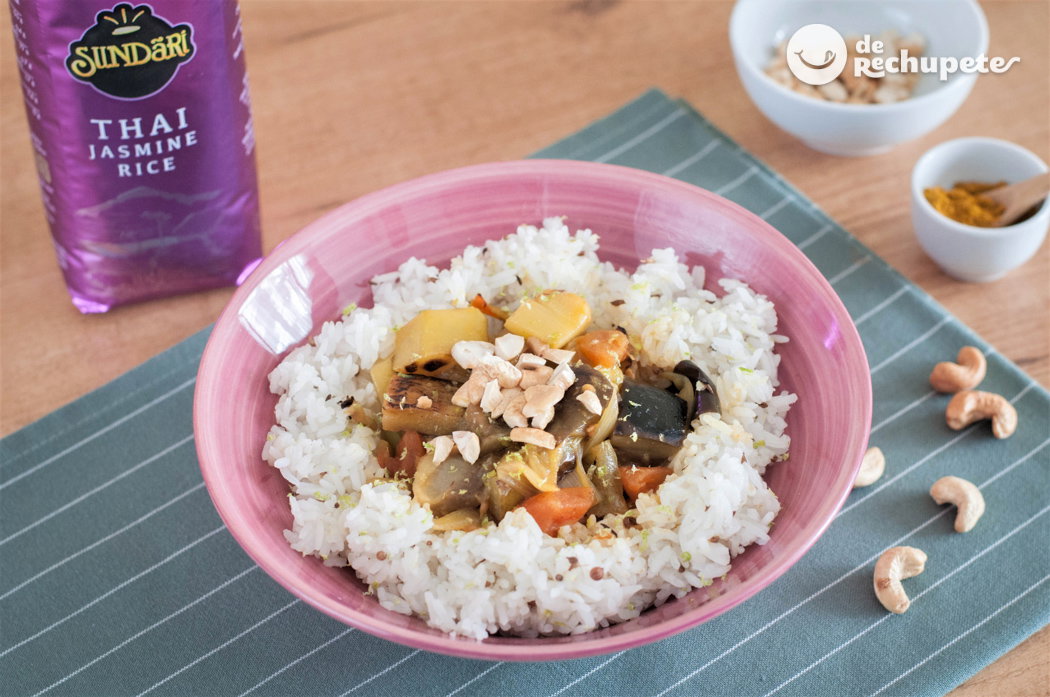 Curry de verduras con arroz