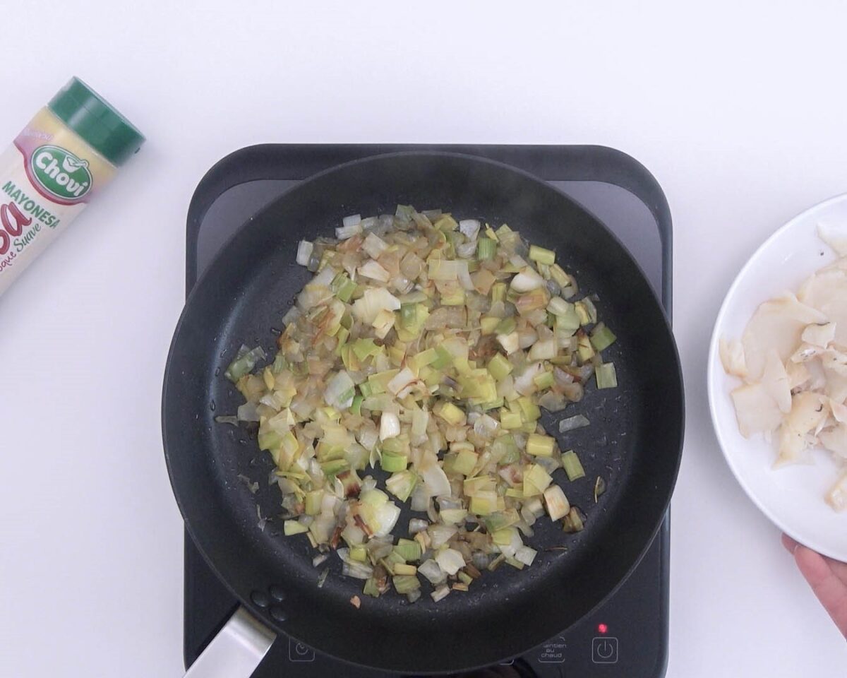Bacalao gratinado con mayonesa