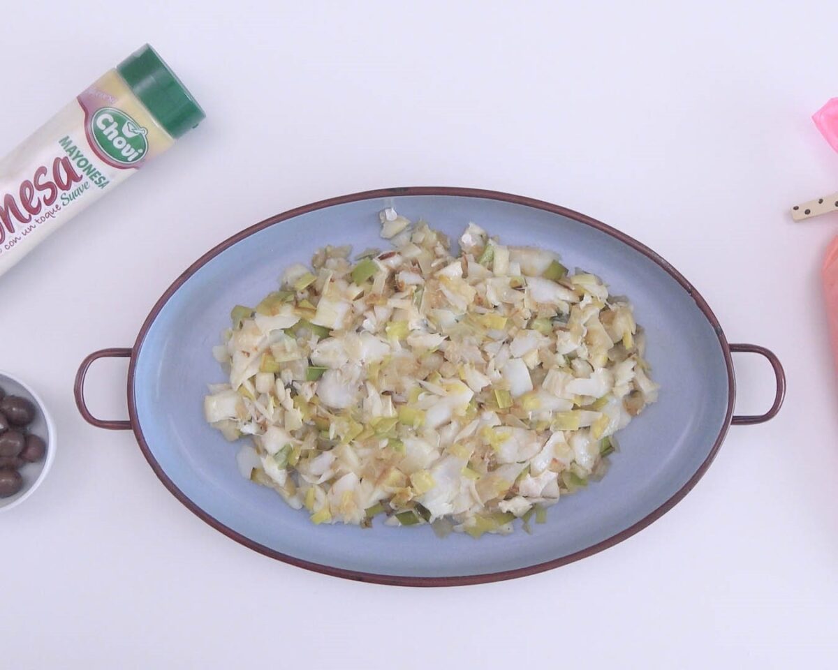Bacalao gratinado con mayonesa