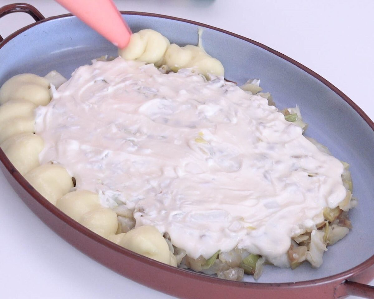 Bacalao gratinado con mayonesa