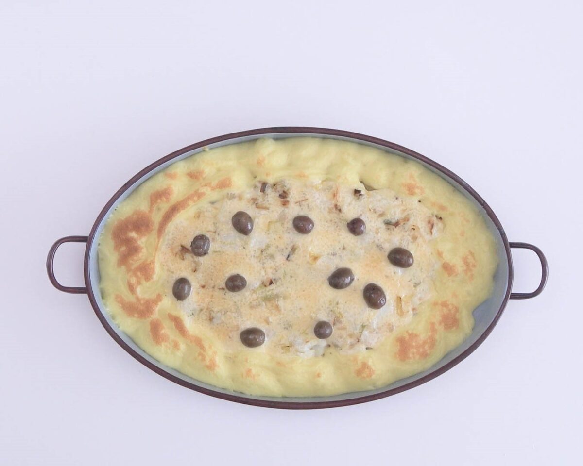 Bacalao gratinado con mayonesa