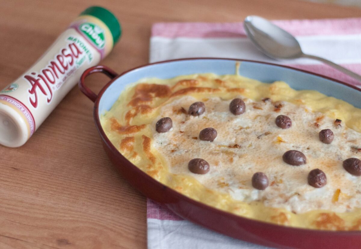 Bacalao gratinado con mayonesa