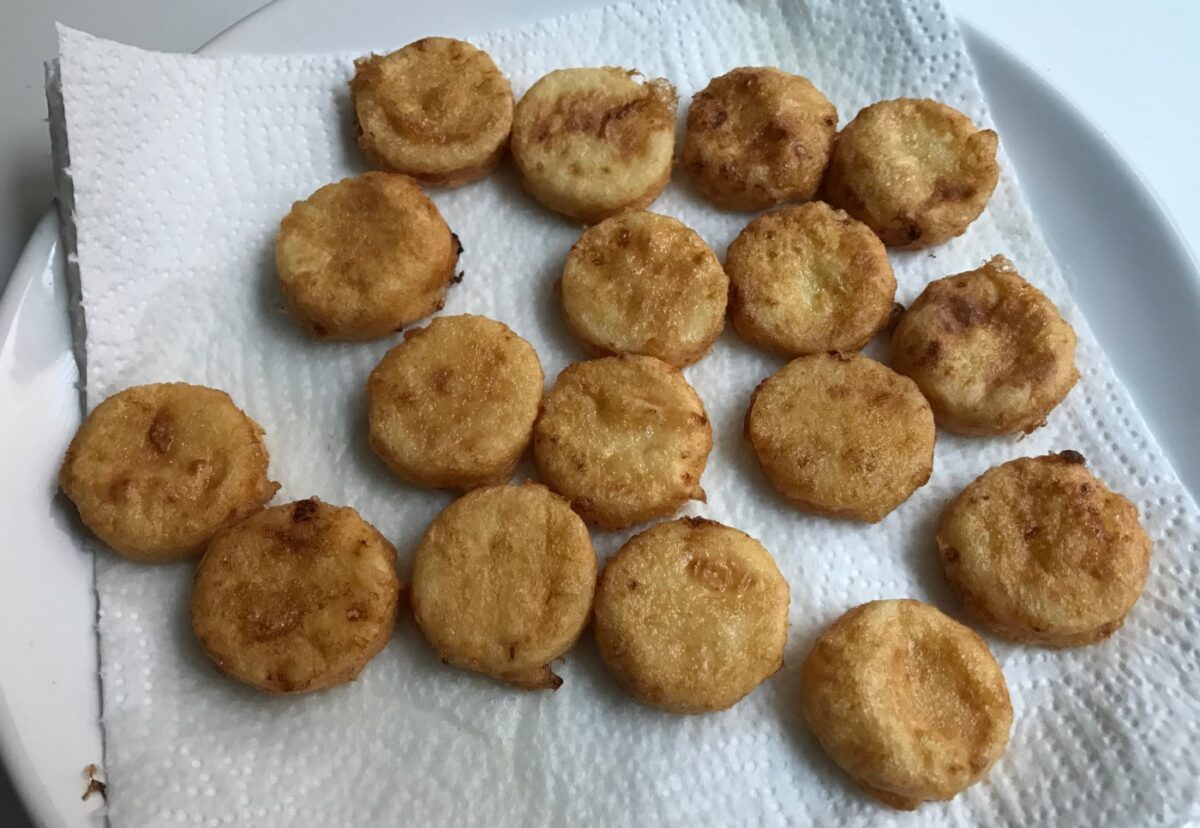 Leche frita caramelizada