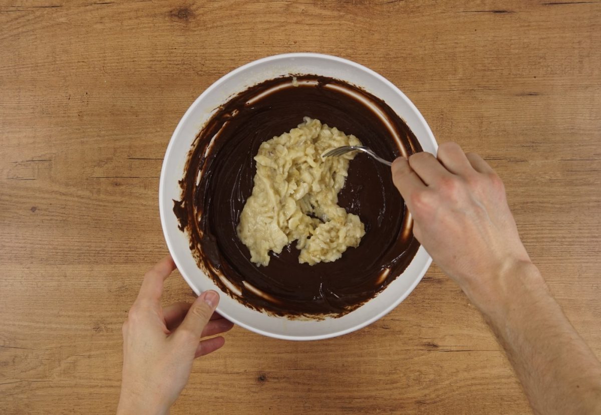 Brownie de chocolate y plátano