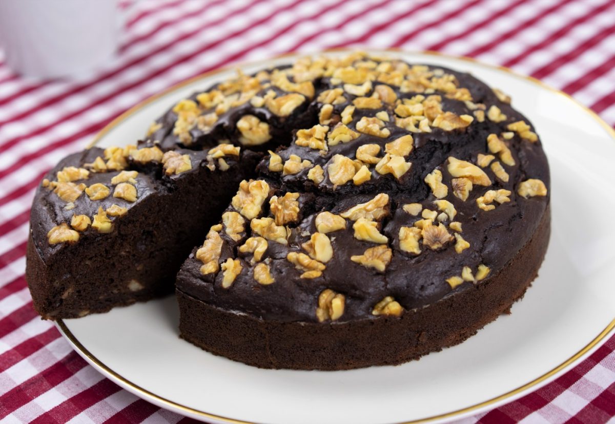 Brownie de chocolate y plátano