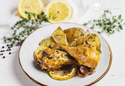 Pollo asado al limón