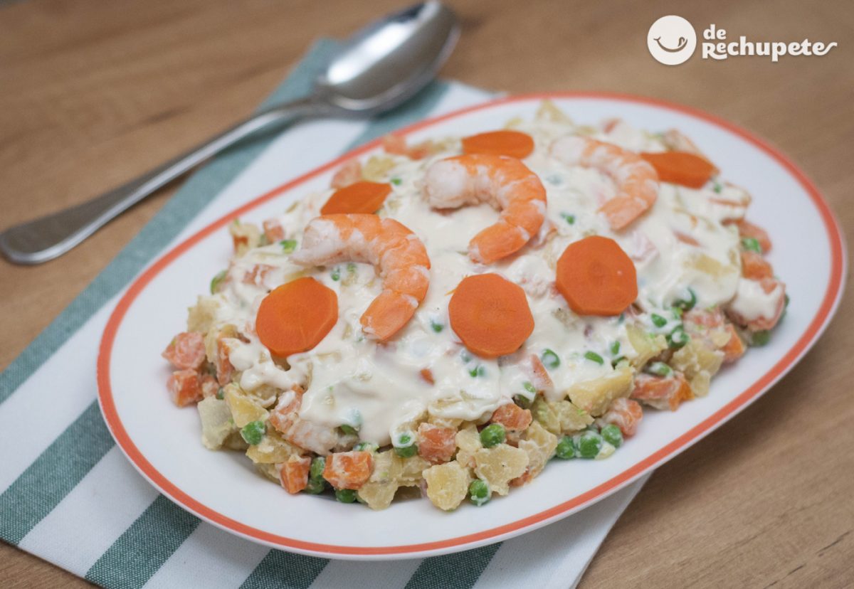 Cómo hacer ensaladilla de gambas. Receta fácil