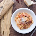 Pasta con salsa Amatriciana (Spaghetti alla Amatriciana)