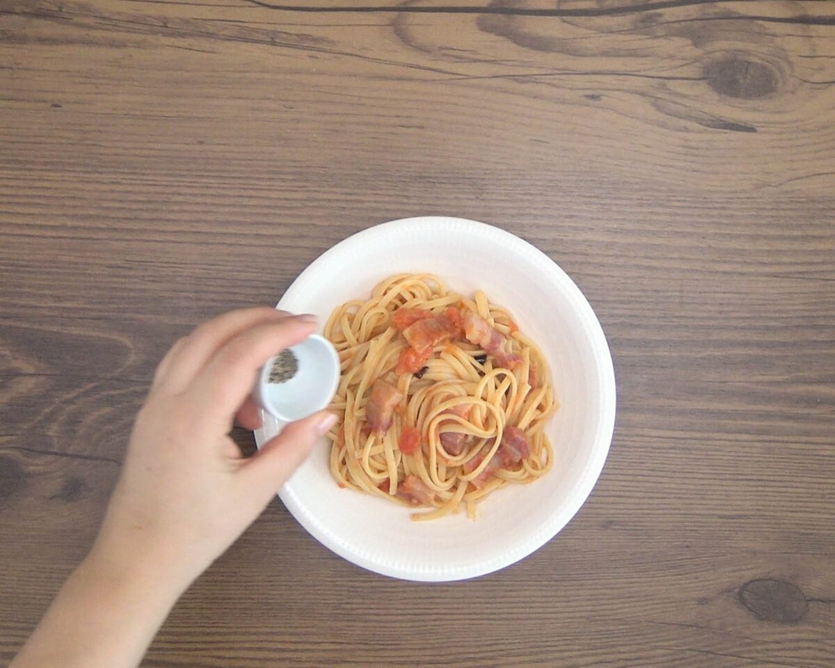 Pasta con salsa Amatriciana (Spaghetti alla Amatriciana)