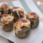 Alcachofas con jamón gratinadas al horno paso a paso