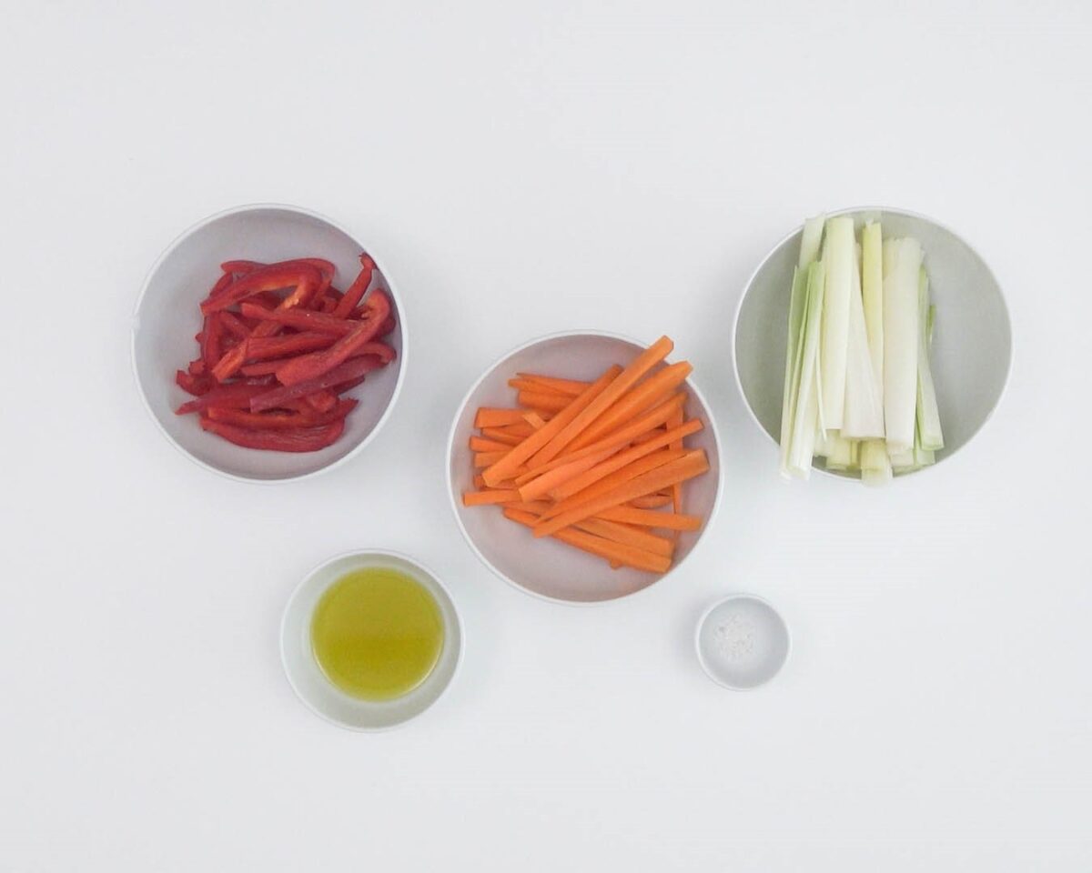 Corvina en papillote con verduras