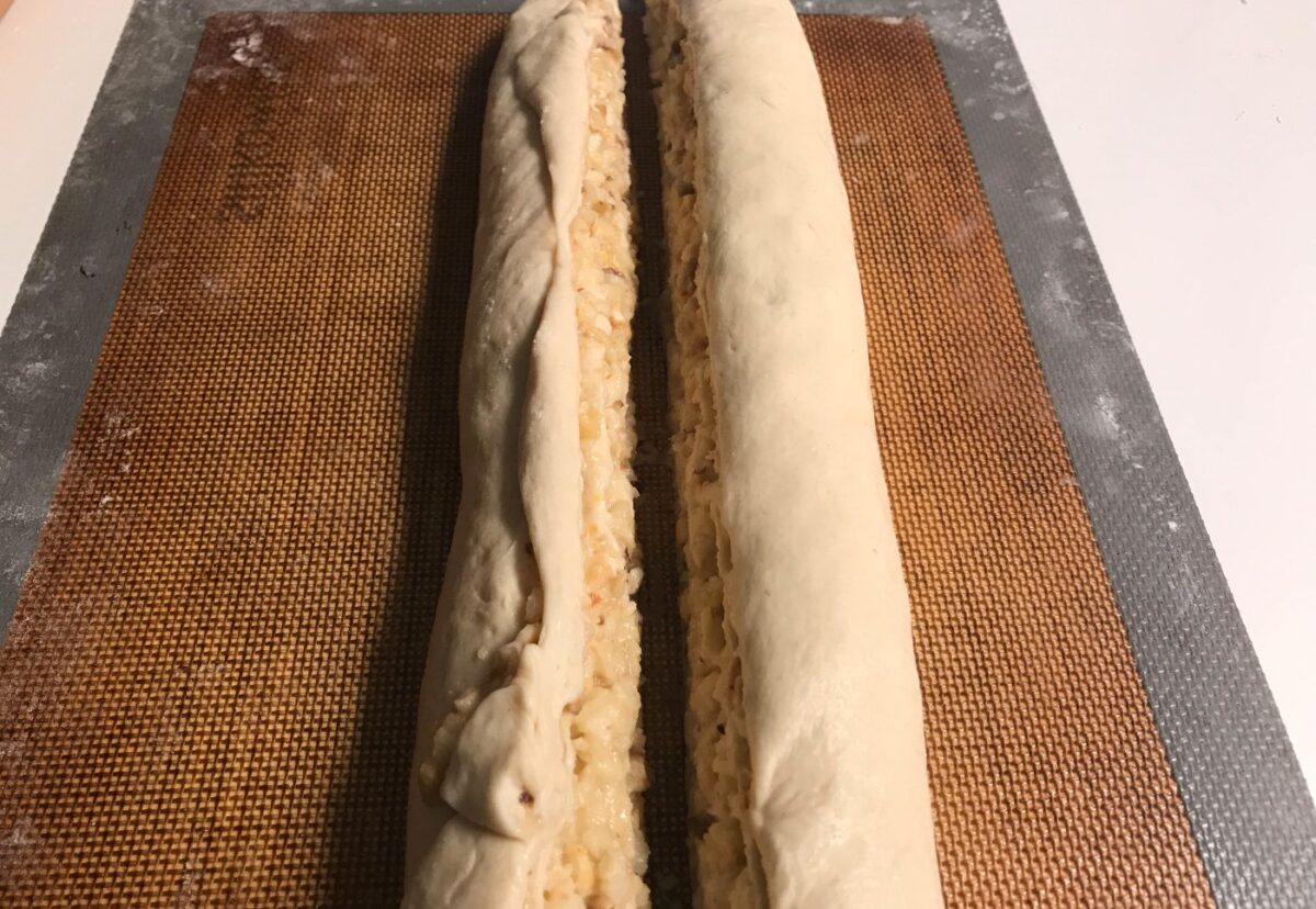 Pan dulce de avellanas. Trenza navideña