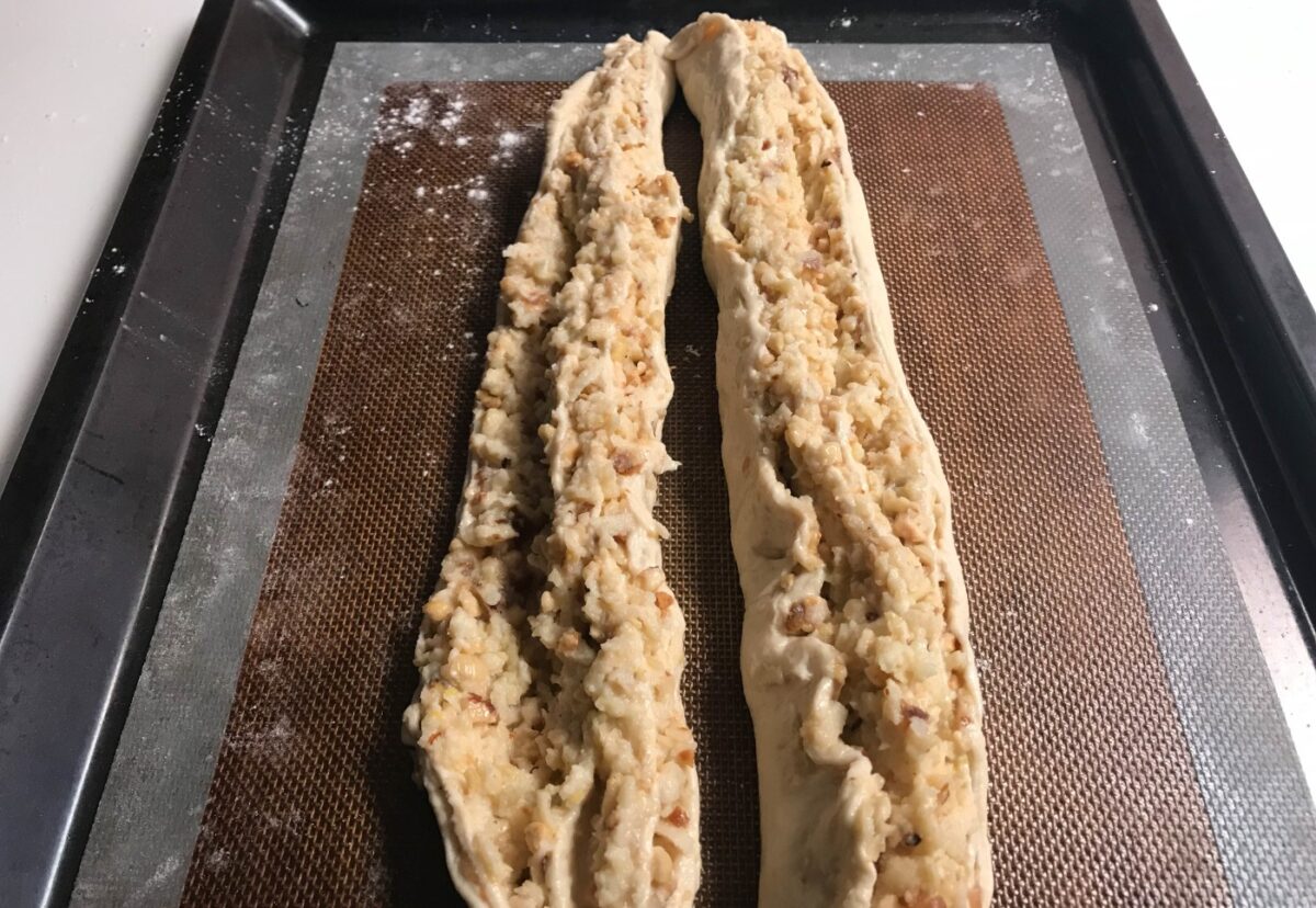 Pan dulce de avellanas. Trenza navideña
