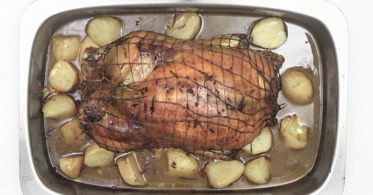 Pollo relleno de Navidad - paso 9