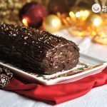 Tronco de chocolate relleno de mascarpone. Postre navideño